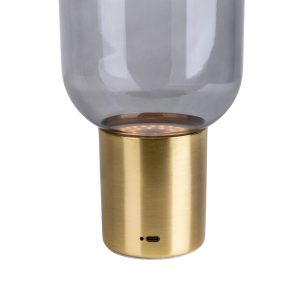 LED dekor stolní lampa Albero, aku, základna zlatá