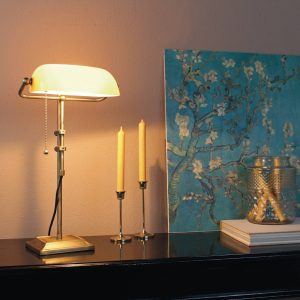 Stolní lampa Ancilla nastavitelná bronz/žlutá