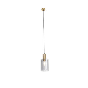 Smart hanglamp messing met smoke glas incl. Wifi A60 - Vidra