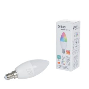 Prios LED svíčka E14 4,9W RGBW WLAN matná, 2ks