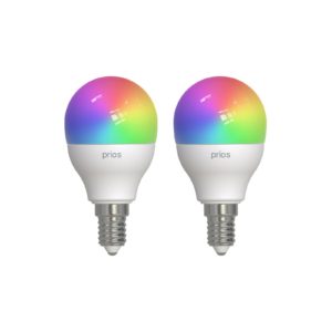 Prios LED-E14 kapka 4,9W RGBW WLAN matná, sada 2ks