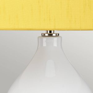 Textilní stolní lampa Isla leštěný nikl/žlutá