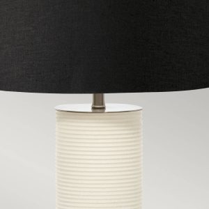 Textilní stolní lampa Ripple bílá/černá