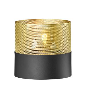 Stolní lampa Mesh E27, výška 18 cm, černá/zlatá
