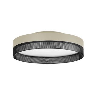 LED stropní světlo Mesh, Ø 45 cm, písková/černá