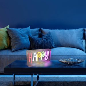 LED stolní lampa Neon Happy, USB