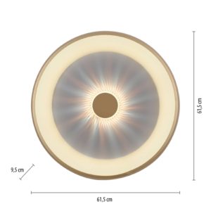 LED stropní svítidlo Vertigo, CCT, Ø 61,5cm, mosaz