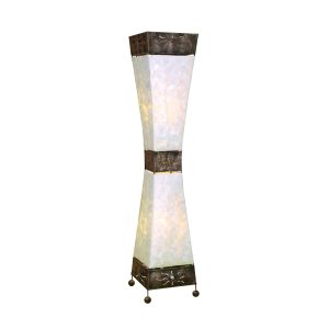 Stojací lampa Adrian, ústřice capiz, výška 100 cm