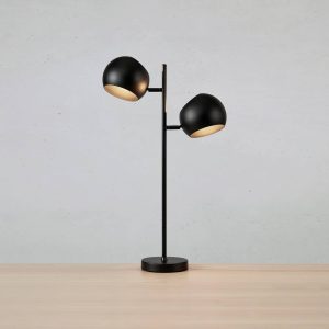 Stolní lampa Edgar, 2 zdroje, černá
