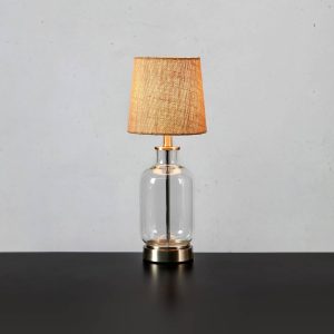 Stolní lampa Costero, transparentní/přírodní 43 cm