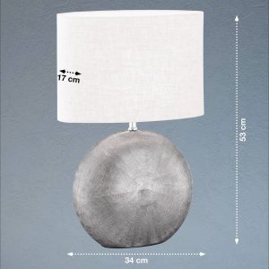 Stolní lampa Tobse stříbrná antik/bílá výška 53 cm