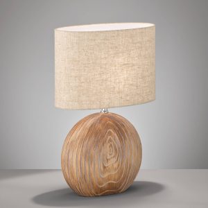 Stolní lampa Tobse barva dřeva/písková výška 53 cm