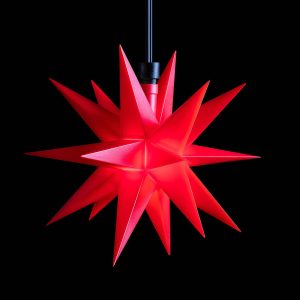 LED hvězda venkovní, 18cípá Ø12cm baterie, červená