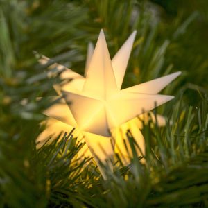 LED hvězda venkovní, baterie 18cípá Ø 12 cm bílá
