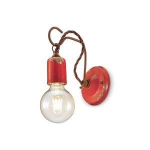 C665 nástěnné svítidlo ve vintage stylu, červené