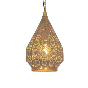 Orientální závěsná lampa zlatá 26 cm – Mauglí