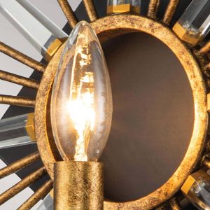 Nástěnné svítidlo Sun King, povrchová úprava zlatou fólií