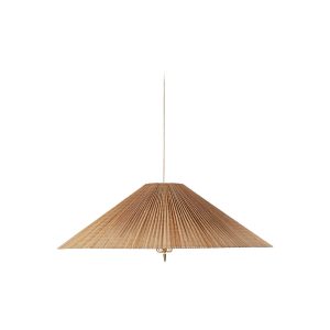 Závěsná lampa GUBI 1972, mosaz, bambusové stínidlo, Ø 62 cm