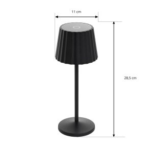 Nabíjecí stolní lampa Lindby Esali LED, černá, sada 2 kusů